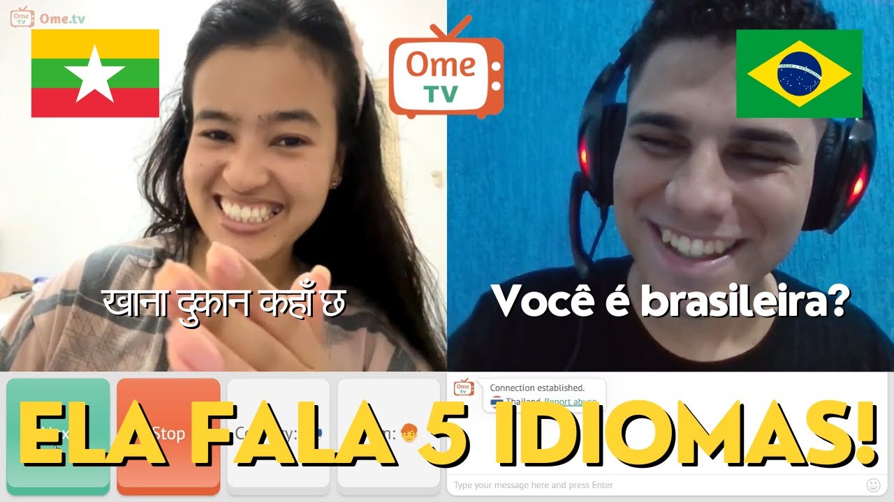 Trocando Idiomas no OmeTv: Birmanesa Poliglota Fala 5 Línguas Diferentes! #ometv #omegle