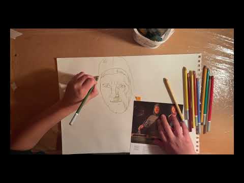 drawing luca pacioli's portrait painted by jacopo de’ barbari in 1495