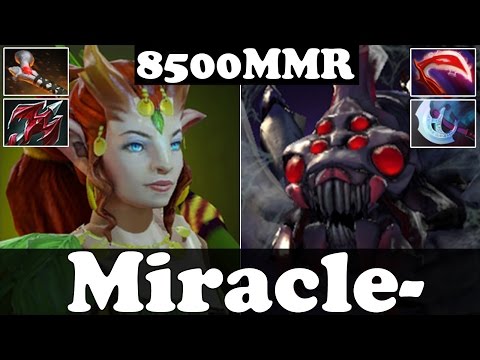 Dota 2 - Miracle 8500 MMR Plays Enchantress And Broodmother - Ranked Match Gameplay