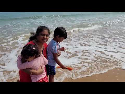 Rohan and Samanvi playing in the beach