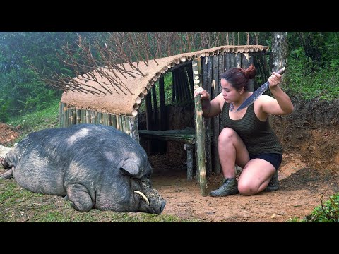 10 Days Alone in the Wilderness – Digging Survival Tunnels & Facing Wild Animals at Night