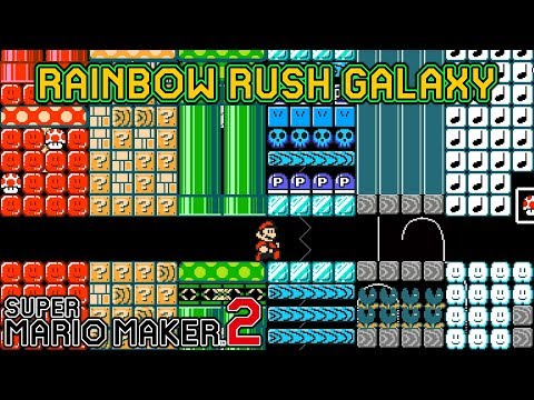 Super Mario Maker 2 - Unique "RAINBOW RUSH GALAXY" Level