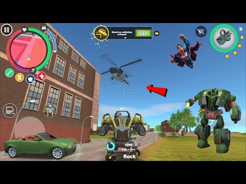 Rope Hero Vice Town (BD 100 Ground Assault Machine Destroy Police Helicopter) Police and Rope Hero