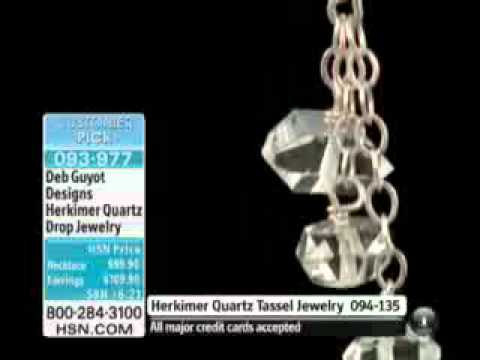 Deb Guyot Designs Herkimer Quartz "Waterfall" Drop Sterling Silver Earrings  Deb Guyot