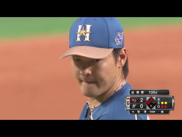 【6回表】ファイターズ・有原 2者連続の3球三振でピンチを凌ぐ!! 2018/5/19 F-E