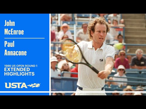 John McEnroe vs. Paul Annacone Extended Highlights | 1986 US Open Round 1