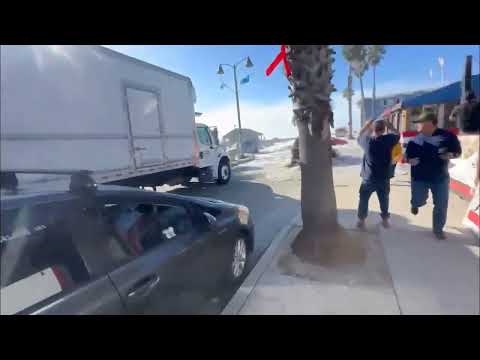 Rogue Wave strikes Californian Town