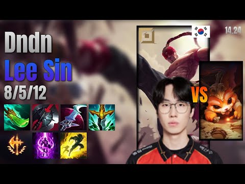 Dndn Top Lee Sin vs Gnar lol KR solo rank Full Game 14.24 | 든든 리 신 vs 나르