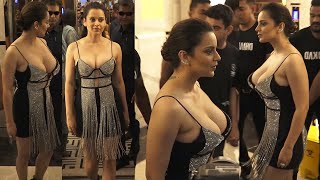 Baapre!! Baap Yeh Kya 🔥 Kangana Ranaut Purposely Flaunts Her Huge Cle@vage In Very Open Outfit