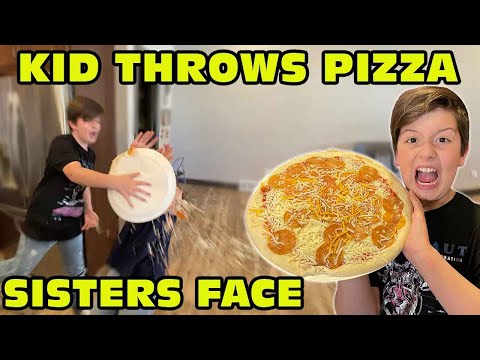 Kid Throws Pizza At Sister's Face After She Broke His New Xbox! [Original]
