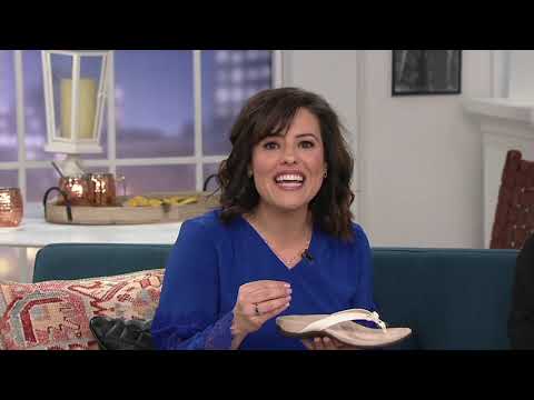 Vionic Leather Thong Sandals w/Bow - Bella II Woven on QVC