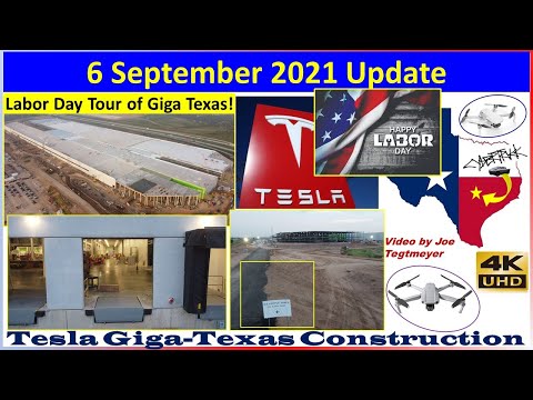 Tesla Gigafactory Texas 6 September 2021 Cyber Truck & Model Y Factory Construction Update (08:00AM)