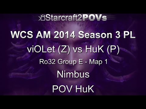 SC2 HotS - WCS AM 2014 S3 PL - viOLet vs HuK - Ro32 Group E - Map 1 - Nimbus - HuK