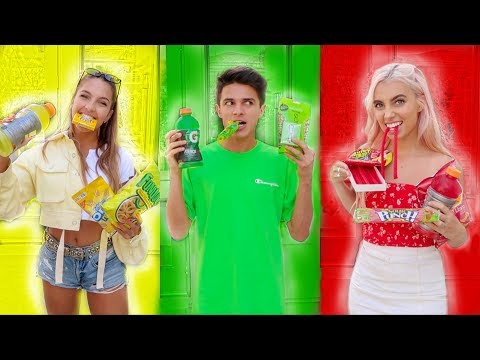 EATING ONLY ONE COLORED FOOD FOR 24 HOURS | Brent Rivera Video