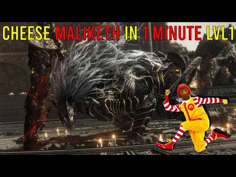 Cheese Maliketh in 1 Minute (NO HIT,  LVL 1, SOLO, ONLY CLUB) PATCH 1.05