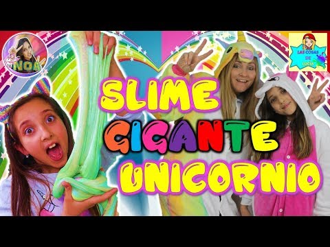 SLIME GIGANTE UNICORNIO CON PURPURINA SLIME ARCO IRIS 😜  NOA