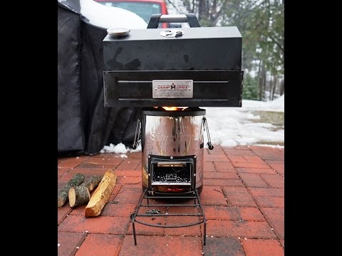 Silverfire Survivor Rocket Stove and Camp Chef BB100L grill box