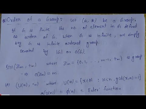 6. Order of a group definition and examples | group theory | AdnanAlig