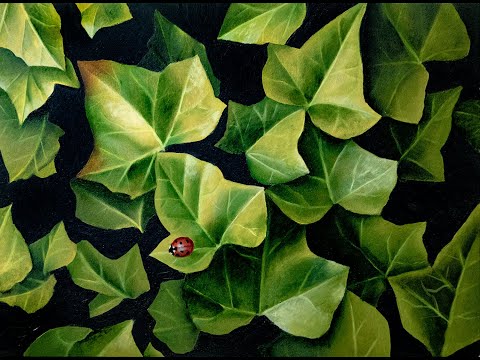 Efeublätter malen - wie mischt man Grüntöne? - Teil 1