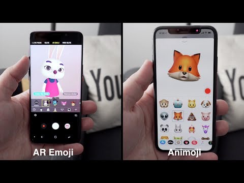 photo of Samsung's AR Emoji on Galaxy S9 vs. Apple's Animoji on iPhone X image