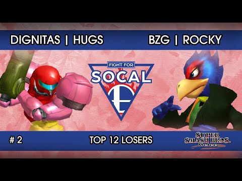 Fight For SoCal 2 - DIGNITAS | HugS (Samus) VS BZG | Rocky  (Falco) - SSBM - Top 12 Losers (Round 4)