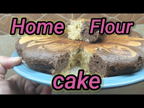Homemade home flour cake recipe // zabardadt design cake for kids//yumna foods.