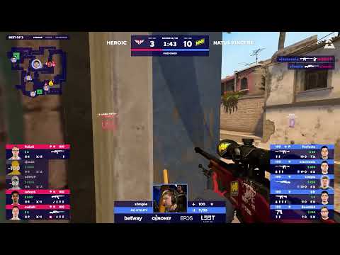 S1mple with an impressive 3k with an AWP | Heroic Vs Navi | Blast Premier World Final 2021