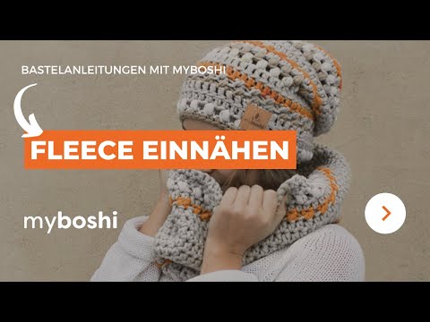 Fleece einnähen in eine Häkelmütze | myboshi