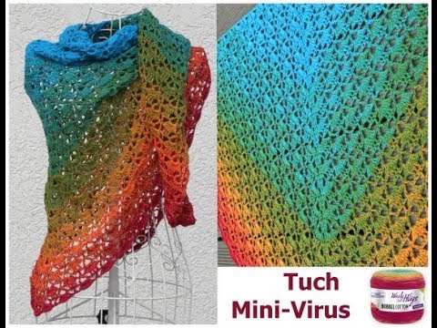 Scarf "Mini-Virus" EASY crochet with 1 Woolly Hugs BOBBEL-COTTON with Veronika Hug