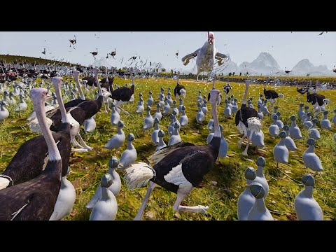 Mother Of All Hens VS Ostrich & Battle Duck & Mantis Shrimp - Ultimate Epic Battle Simulator 2 UEBS2