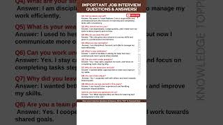 10 Most Important Interview Questions and Answers