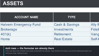 Net Worth & Investment Tracker — Excel & Google Sheets Template Walkthrough