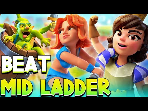 BEATING MID LADDER MENACES WITH LOG BAIT😂 - Clash Royale