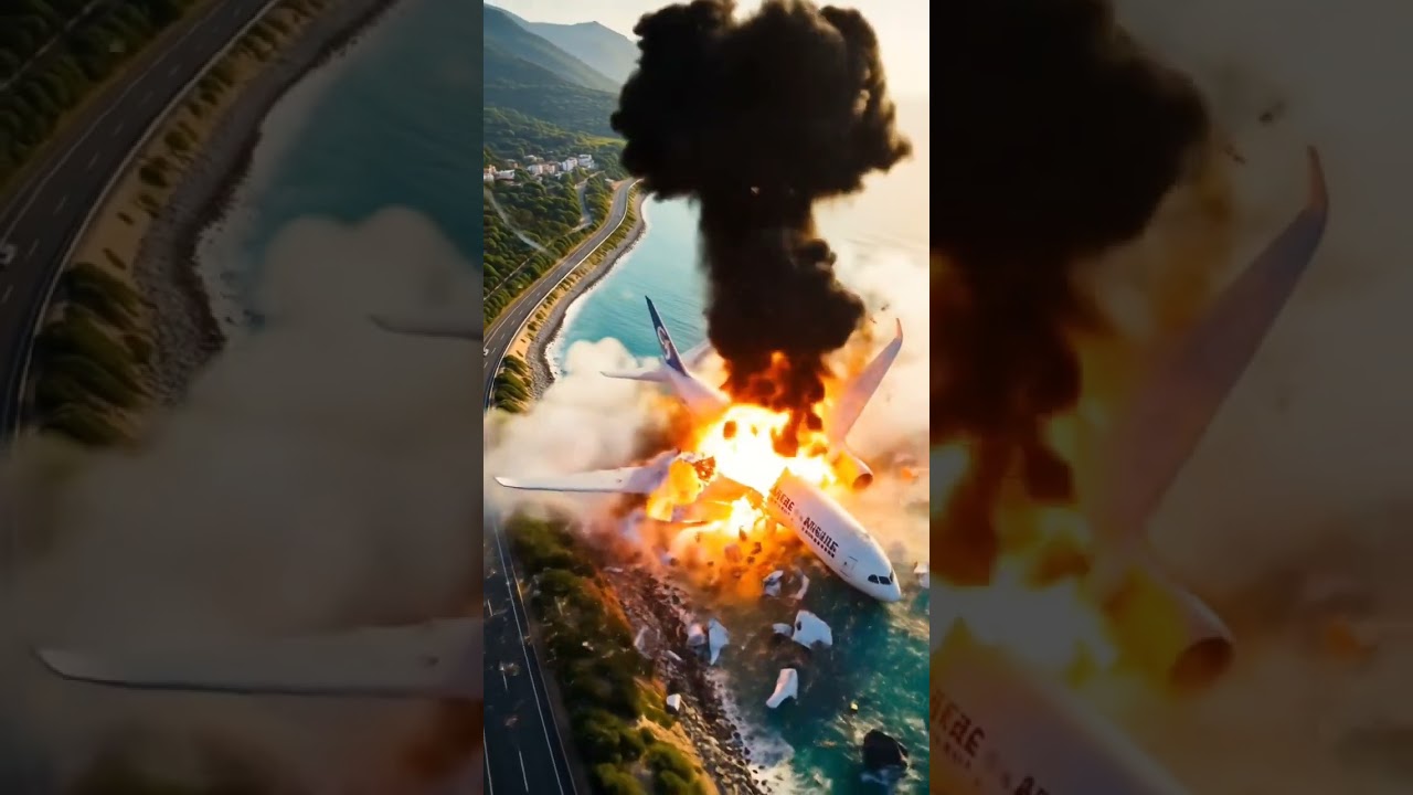 Dramatic Plane Crash Caught on Camera | Terrifying Ocean Explosion (AI Generated)