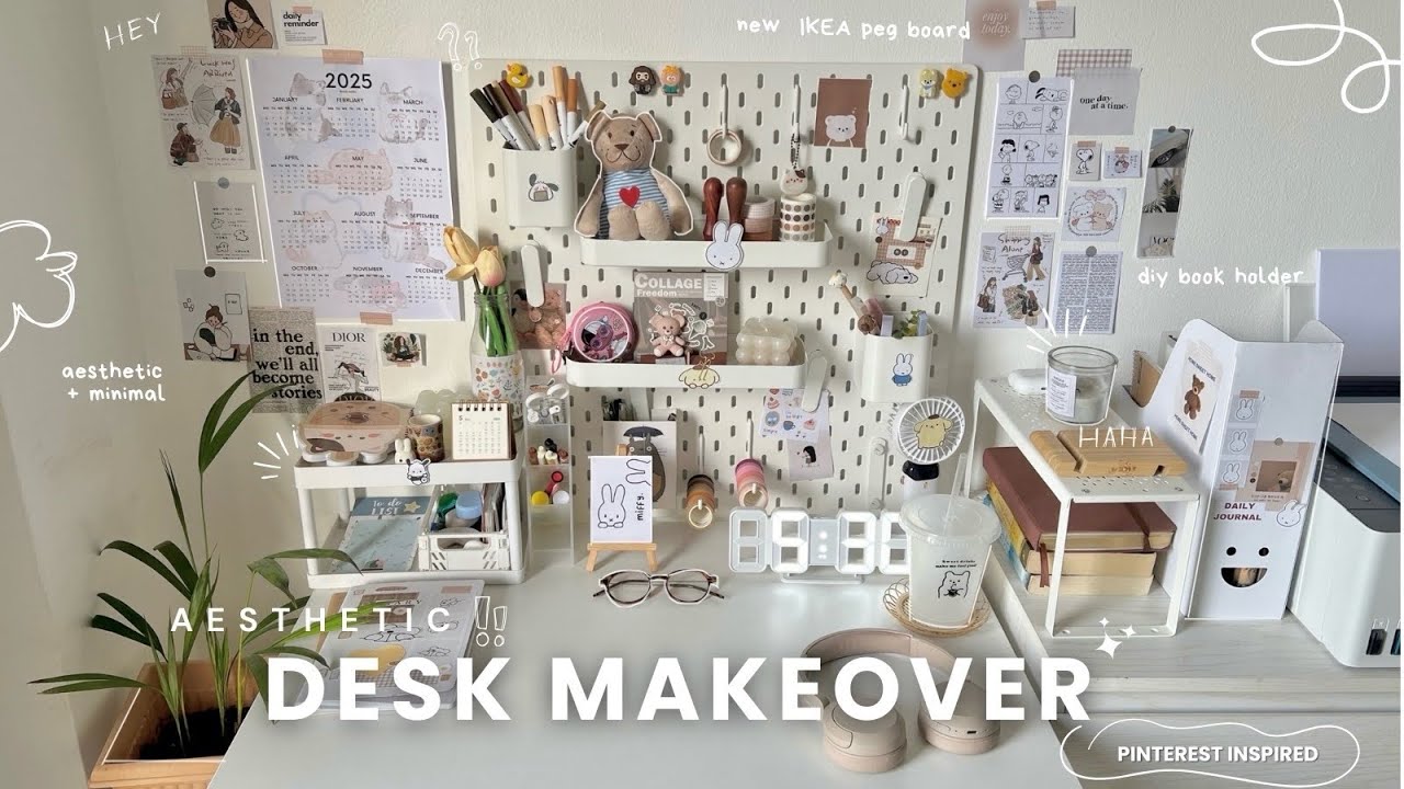Aesthetic Desk Makeover – Pinterest Inspired Study Space Transformation 2025