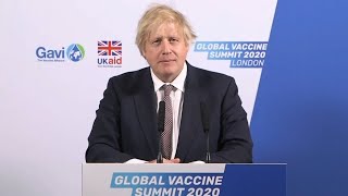 video: Boris Johnson heralds a 'new era of collaboration' as countries pledge £7bn for vaccines