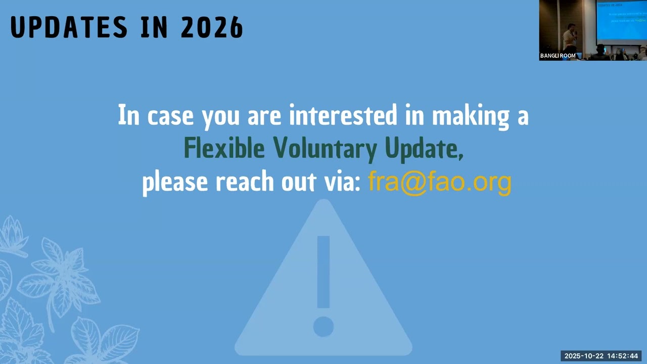 An insight into the FAO FRA and Remote Sensing Survey activities | GFOI Plenary 2025