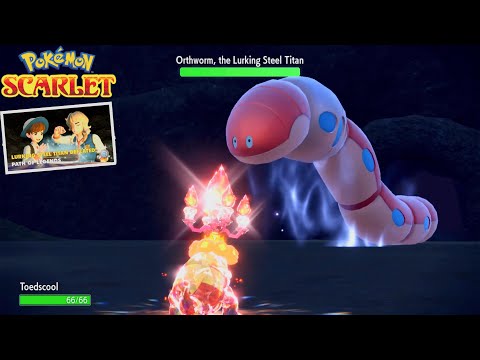 Pokémon Scarlet & Violet - Battle Orthworm the Lurking Steel Titan & Path of Legends Arven