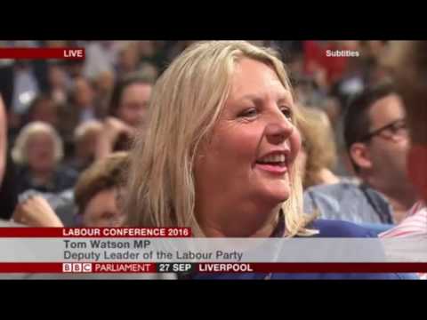 Tom Watson speaks to Labour conference 2016