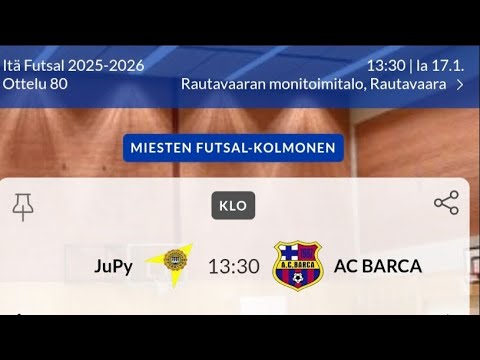 JuPy - AC Barca, Miesten Futsal-Kolmonen, 17.01.2026