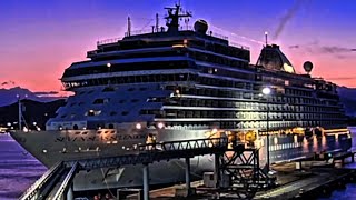 cruise ship MV Seven seas splendor arriving to Ajaccio