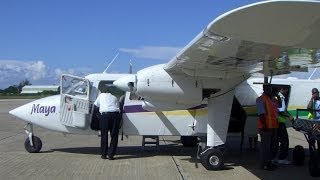 preview picture of video 'Maya Island Air, Britten-Norman BN-2 Islander, Caye Caulker Airport, Belize, North America'
