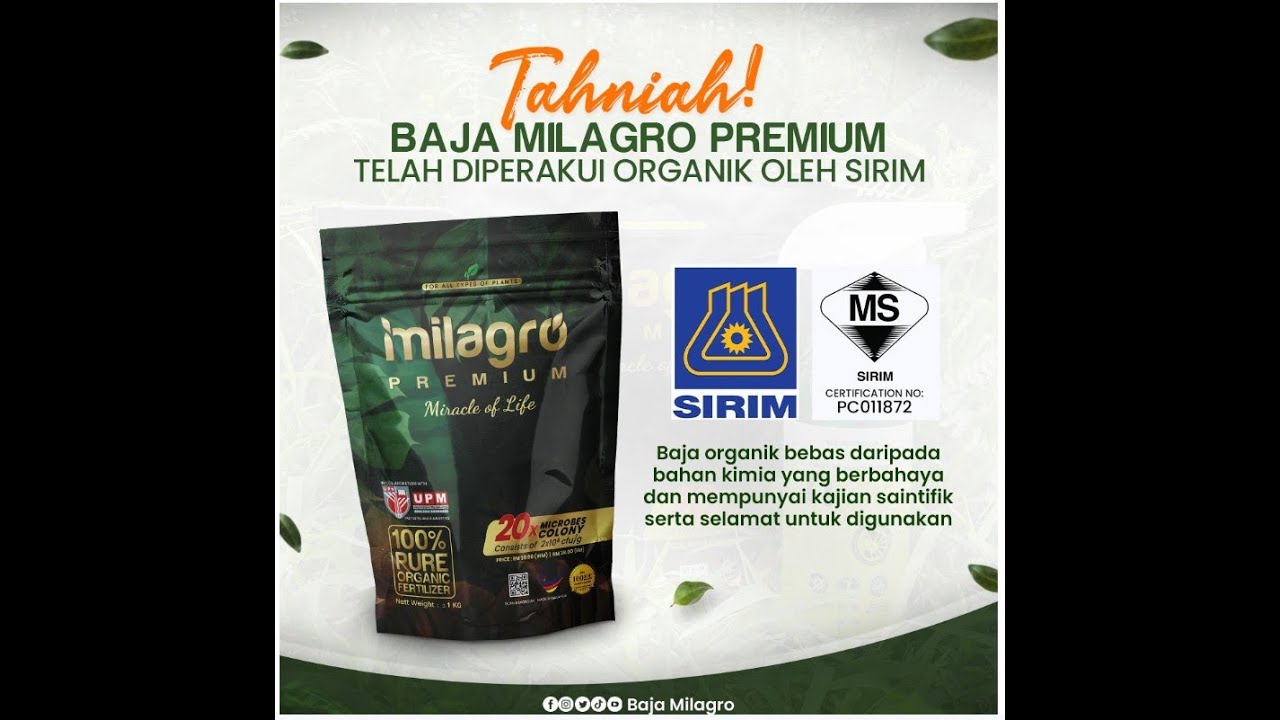 Baja Milagro Premium 100% Organic Fertilizer in Collaboration with University Putra Malaysia (UPM)