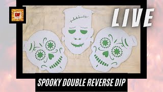 Spooky Double Reverse Dip | Acrylic6 Pouring LIVE | Halloween Pours