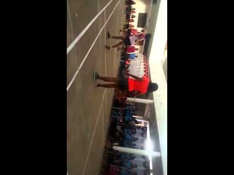 Anju playing interppec badminton.