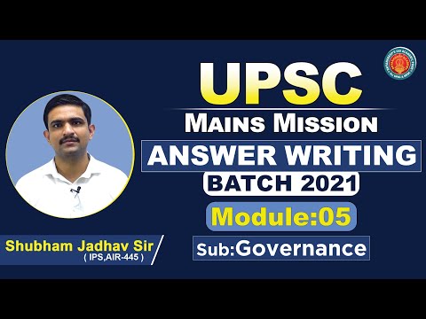 UPSC Mains Answer writing session-Governance By Shubham Jadhav Sir(IPS/AIR445)| Dnyanadeep Academy