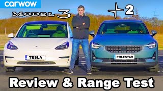 Polestar 2 vs Tesla Model 3: comparison review &amp; real-world range test!