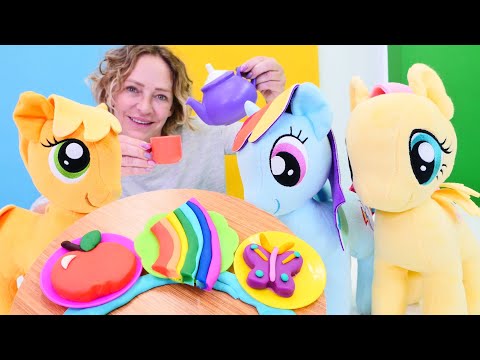 Play Doh Schule mit Nicole. Plätzchen für My Little Pony. Knete Ideen für Kinder