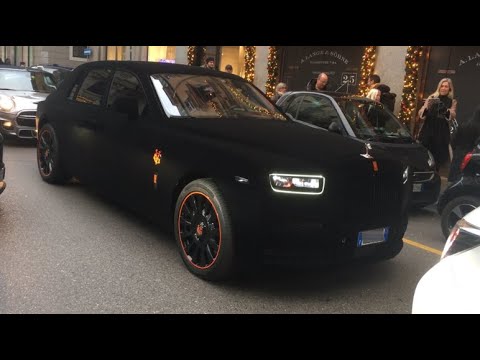 Rolls Royce Phantom nera opaca di Gianluca Vacchi a Milano!!