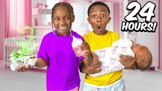 Kasen And Kali Babysit Their BABY SISTER For 24 Hours!